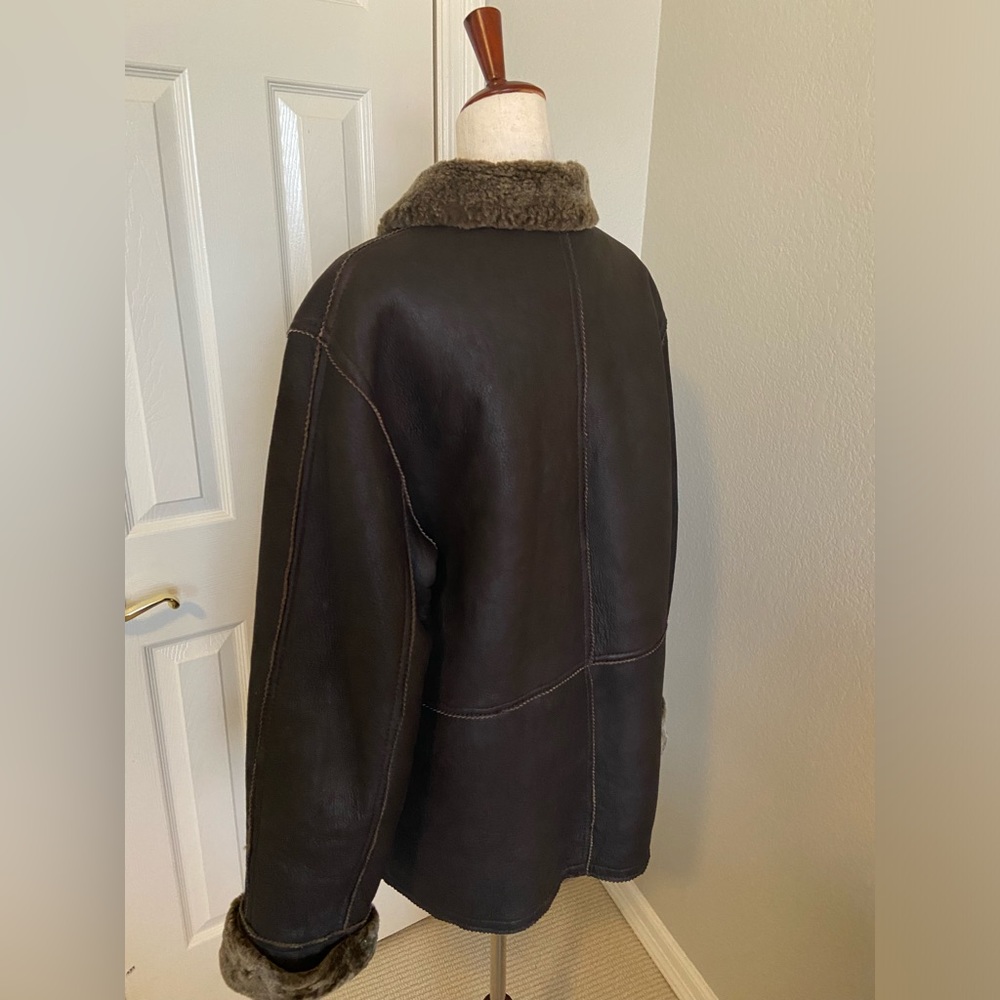 Utex Brown Shearling Jacket - image 5